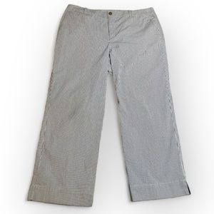 Ralph Lauren Narrow Blue & White Striped Cropped Pants